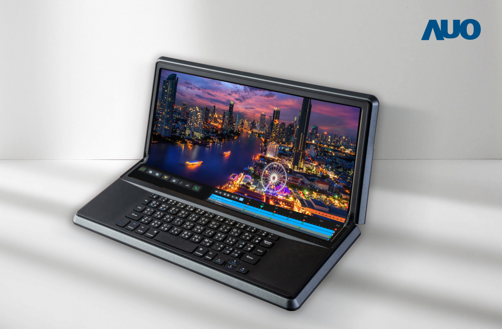 k1体育14.6吋Micro LED折迭显示屏幕，搭配半径4mm的弯折绞炼，以及高画素、高亮度、高对比度的显示技术特点，即便在大视角下仍保有绝佳色相与亮度