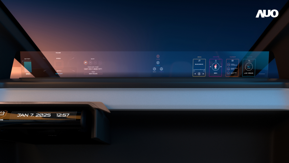 k1体育无界透明显示接口(Horizon Image Glass)透过车运算方案整合仪表板、中控台及副驾显示器，一体式全景呈现，提供乘用者清晰的前方视野、行车必要信息与娱乐功能